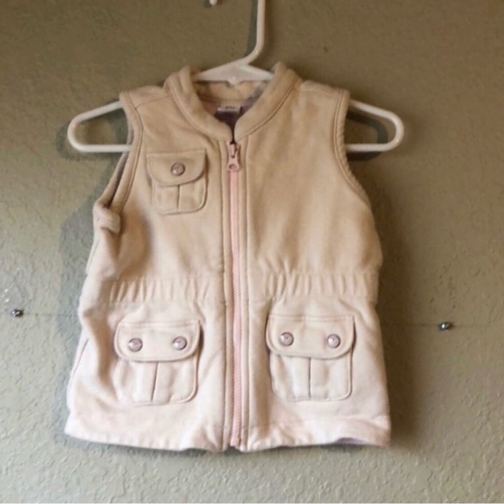 Baby Gap Jacket Girls Light Tan Zip Up Casual Vest Jacket Baby Girls 6-12 Months